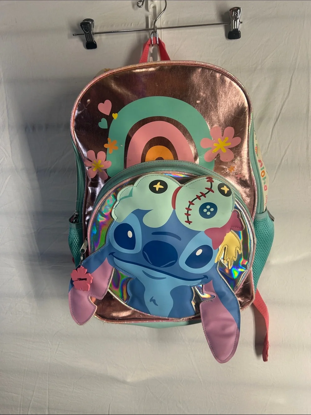 Disney Iridescent Pink & Teal Lilo & Stitch Kids Backpack